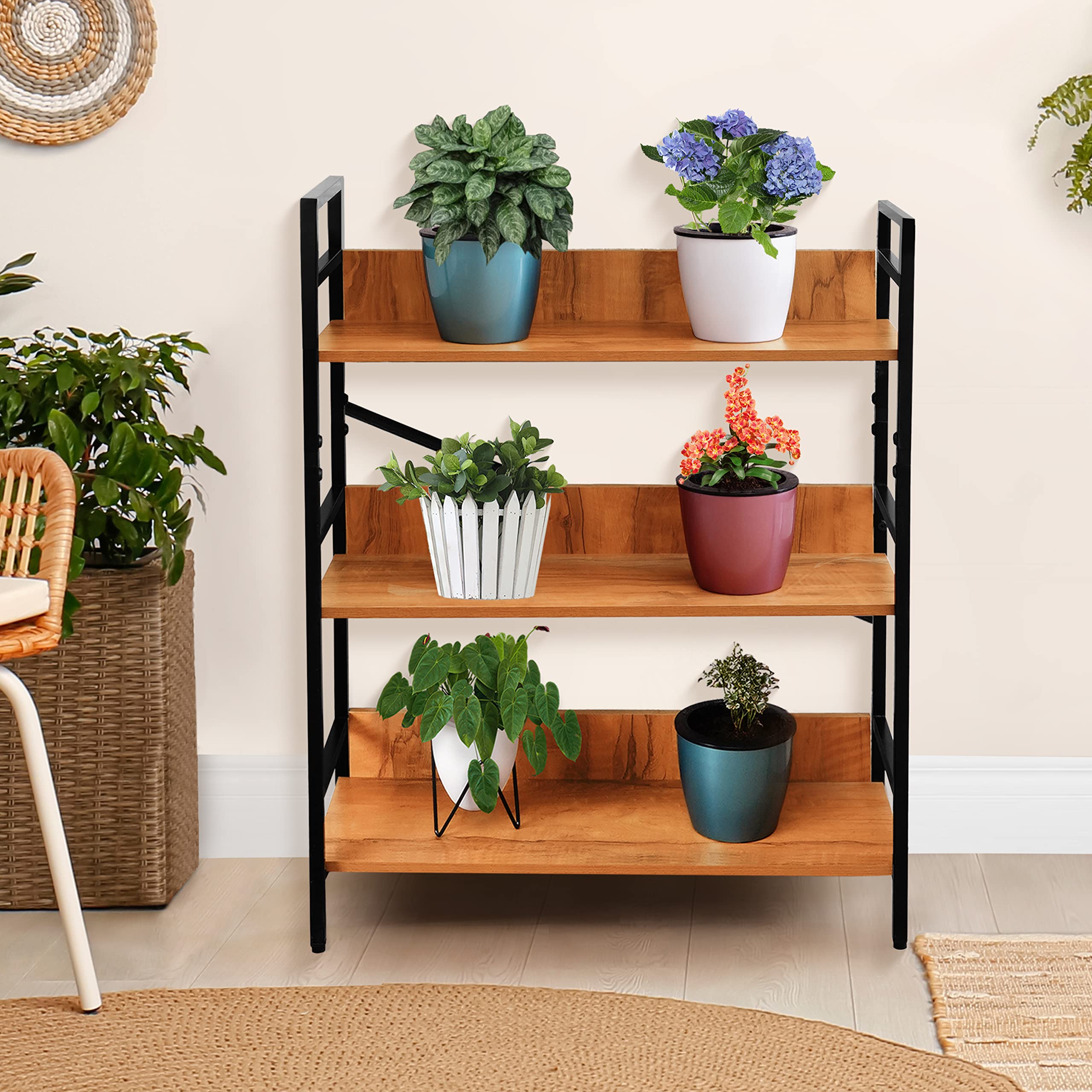 ABOUT SPACE 3-Tier Multipurpose Utility Rack (3 Ft) - Wooden Rack